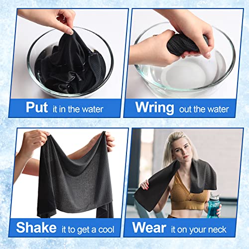 Shellwei 50 Pcs 40 x 12 Cooling Towel Bulk for Neck and Face - color: Dark Gray