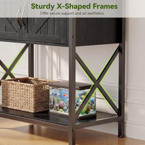 Petrova 20-29 Gallon Fish Tank Stand, Metal Double Aquarium Stand with Storage Cabinet, Heavy Duty 31.5" L* 16.54" W Tabletop, 330LBS Capacity, Grey - color: Grey, size: 31.5" L x 16.5" W x 31.5"H