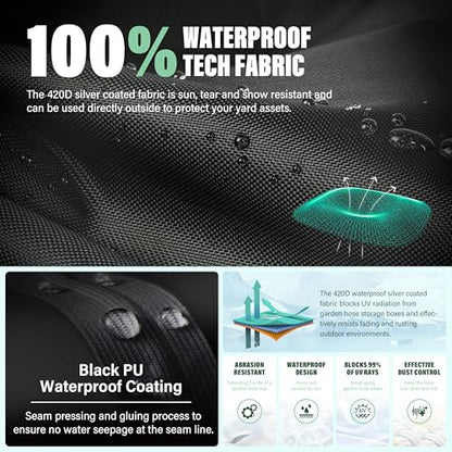 Wall-Mounted Hose Holder Cover - Fits Standard 5/8" Hoses (0-75 ft), Extends Hose & Hook Lifespan - Weatherproof Protection Against Rain, Sun & Snow - Black Cover Only - color: Black - Wall-Mounted Hose Holder Cover, size: 0-75FT