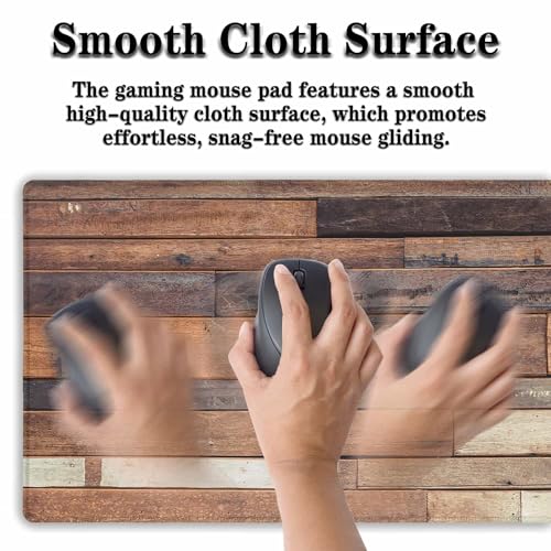 Computer Desk Pad, Gaming Mouse Pad Large Mousepad, The Mousepad Non-Slip Rubber Base Waterproof with Stitched Edges, 35.4 X 15.7 inch for Work/Game/Office/Home Old Wood Plank Background - color: Old Wood Plank Background