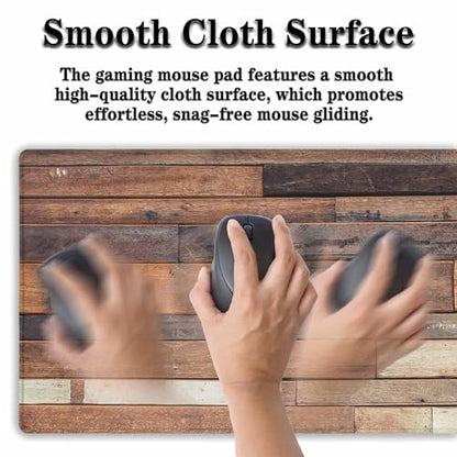 Computer Desk Pad, Gaming Mouse Pad Large Mousepad, The Mousepad Non-Slip Rubber Base Waterproof with Stitched Edges, 35.4 X 15.7 inch for Work/Game/Office/Home Old Wood Plank Background - color: Old Wood Plank Background