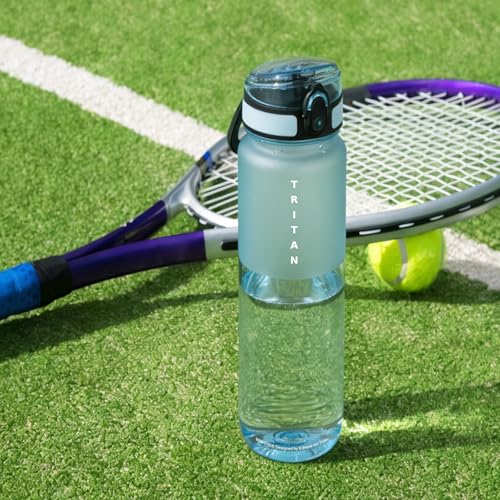 32oz Clear Tritan Water Bottle with Chug Lid - color: Blue