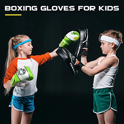 CKE Boxing Gloves for Kids Ages 5-12, Beginner Punch Bag Training Gloves - color: GREEN