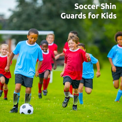 Shin Guards Soccer Youth Kids, Shin Guard Boys Girls Teenagers 2-18 Yrs Old | Soccer Shin Guards with Ankle Sleeves Protection - Football Shin Pads Equipment with Adjustable Strap - color: Green, size: Small
