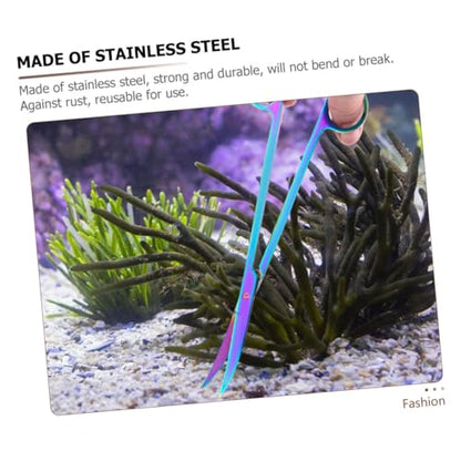 VICASKY Stainless Steel Aquatic Plant Scissors 1 Piece Precision Trimming Tools for Aquariums for Aquascaping and Aquarium Plant Maintenance