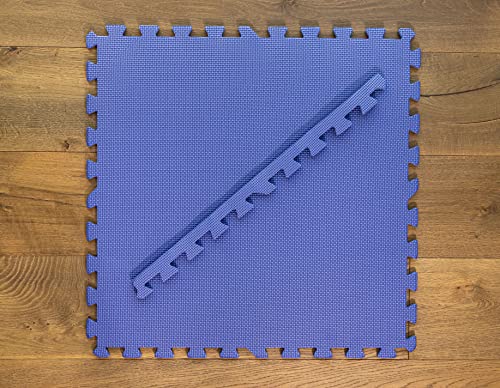 Interlocking Foam Floor Tiles for MMA & Home Gym | 3/8" Thick EVA Mat with Tatami Texturing | Blue - size: 216SQFT