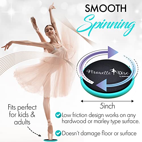 Ballet Pirouette Disc for Dancers and Turn Technique Training | Portable Training Disc to Improve Pirouettes, Releve, Balance and Control for Dance, Gymnastics and Ice Skating - color: Sky Blue with box