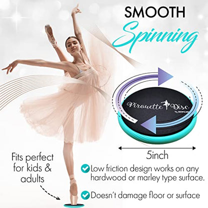 Ballet Pirouette Disc for Dancers and Turn Technique Training | Portable Training Disc to Improve Pirouettes, Releve, Balance and Control for Dance, Gymnastics and Ice Skating - color: Sky Blue with box