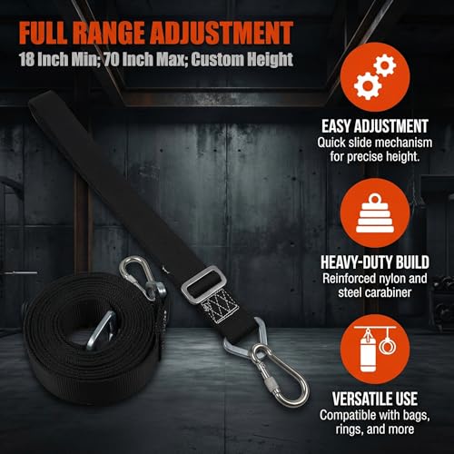 Heavy Bag Strap Hanger - Heavy Duty Punching Bag Hanger Strap Mount - Boxing Bag Hanging Strap