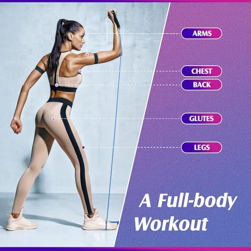 Shappy 10 Pcs Resistance Bands with Handles - color: Multicolor
