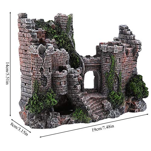 Aquarium Castle Decoration,Betta House Hide Castle,Simulation Resin Hide House Fish Tank Aquarium Ornaments Decor