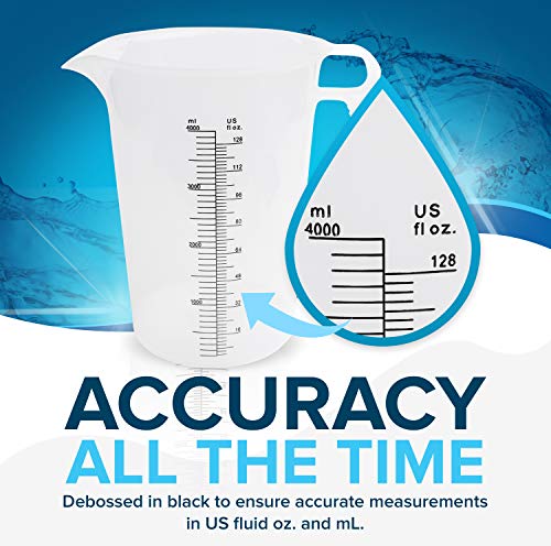 8oz (250 mL) Measuring Pitcher, Plastic, Multipurpose - Great for Chemicals, Oil, Pool and Lawn - Ounce (oz) and Milliliter (mL) Increments (1 cup)