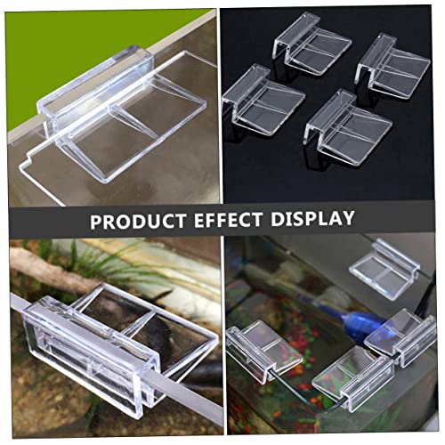 COLLBATH 10pcs Fish Tank Accessory Acrylic Support Bracket Aquarium Rack Cover Holder for Fish Tanks - size: 5.5X5X1.8CM
