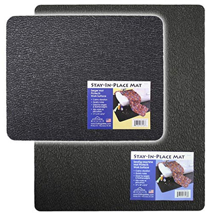 Stay-in-Place Machine Mats - 2 Piece Set - 11" x 14" & 15" x 18" - Sewing Machine and Serger Mats - Calms Vibration and Dampens Noise. Made in USA. - size: 2 pc Set - 11" x 14" & 15" x 18"
