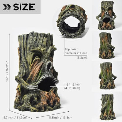 Fish Tank Decorations-Hollow Tree Trunk Aquarium Decorations Disney Aquarium Decorations for Betta Hideout Caves Large Aquarium Décor Thematic Ornaments