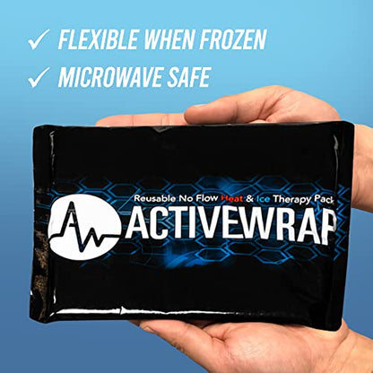 ActiveWrap Ultra Flex Ice & Heat Pack, Small (4.5" x 6.5") – Gel Ice Packs Reusable for Wrist & Foot Wraps, Hot & Cold Therapy, Flexible No-Flow Gel, Includes Nylon Protective Pouch (2 Count) - size: Small (4.5” x 6.5”)