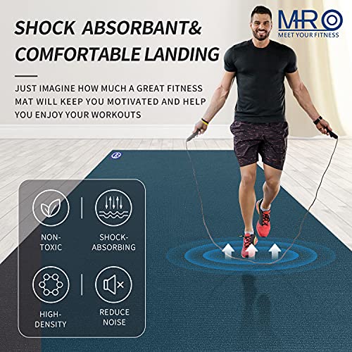 MRO Extra Large Exercise Mat 15'x6'/12'x6'/9'x6'(7mm) - color: Blue, size: 6*9 FT