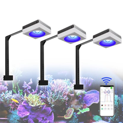 RL90 Full Spectrum Saltwater Reef Aquarium LED Light Aquarium Reef Led, for 50-72inch 130-180cm SPS LPS Reef Coral Tank, App Control (3 RL90FS with arm kit) - size: 3 RL90FS with arm kit