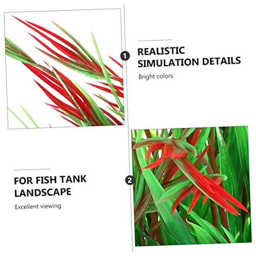 Alipis 2pcs Artificial Aquarium Grass Plants Fish Tank Decorations Flat Bottom and Weighted Base Lifelike Underwater Plant Arrangement