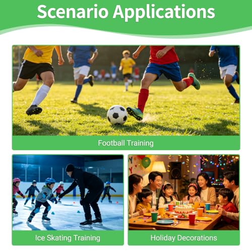 10-Pack Football Training Cones, Bracket Accessories, Obstacle Marking Set - color: Green