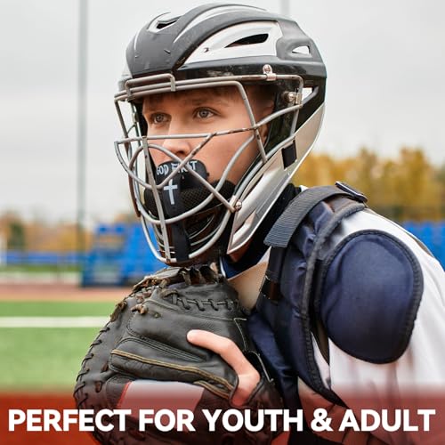 Outus Faith Cross Football Mouth Guard with Connected Strap, God First - style: GOD FIRST