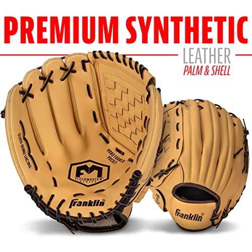 Franklin Sports Field Master Baseball Glove - color: Camel, style: 12.5" - Basket Web