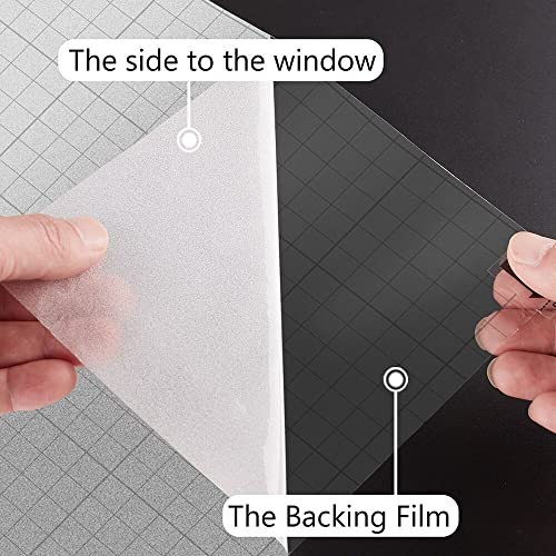 NINETREX Frosted Glass Window Film Window Privacy Film Static Cling Window Vinyl Glass Door Privacy Film Sun Blocking Non Adhesive Heat Control for Bathroom Home Office 17.5 x 78.7 inches