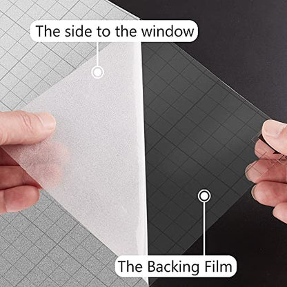 NINETREX Frosted Glass Window Film Window Privacy Film Static Cling Window Vinyl Glass Door Privacy Film Sun Blocking Non Adhesive Heat Control for Bathroom Home Office 17.5 x 78.7 inches