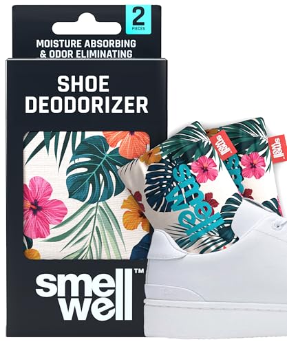 SmellWell - Scented Shoe Deodorizer Inserts - Odor Eliminators - Activated Bamboo Charcoal + Minerals - Natural Fresheners for shoes, bags, gloves - 2 x 1.8oz Original Size - Hawaii Floral - color: Hawaii Floral, size: 1 Count (Pack of 2)