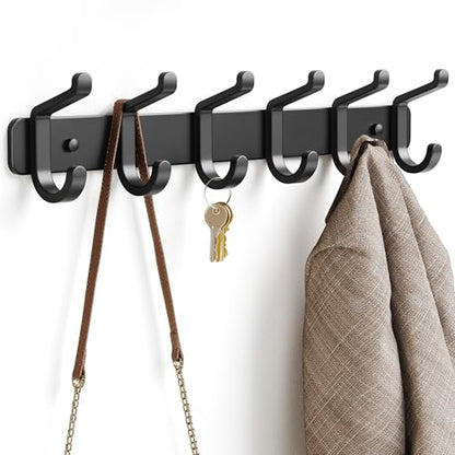 Coat Rack Wall Mount Heavy Duty, Wall Coat Hanger with Hooks, Black 1 Pack - color: Black, size: 1 Pack