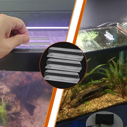 LikeLion 3 Pack Glass Canopy Handles, Fits Aquarium Masters, Deep Blue Professional, Aqueon, and Marineland Glass Canopies, Clear Plastic, Without Adhesive Backing