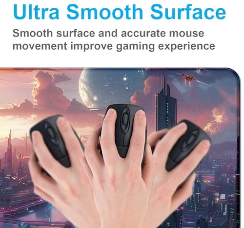 Digital Night Scene Office Art Desk Mat, Female Learning Computer Mouse Mat | The Surface Of The Mouse Pad Is Designed With Fiber Woven Material, And The Base Is Made Of Natural Anti Slip Rubber. - color: City Night Scene
