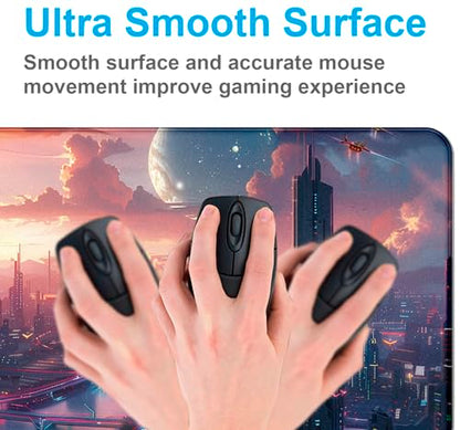 Digital Night Scene Office Art Desk Mat, Female Learning Computer Mouse Mat | The Surface Of The Mouse Pad Is Designed With Fiber Woven Material, And The Base Is Made Of Natural Anti Slip Rubber. - color: City Night Scene