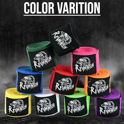 Sports 180-Inch Mexican Style Hand Wraps – Elasticated for Boxing, MMA, Kickboxing, Muay Thai & Martial Arts | Men & Women - color: Orange