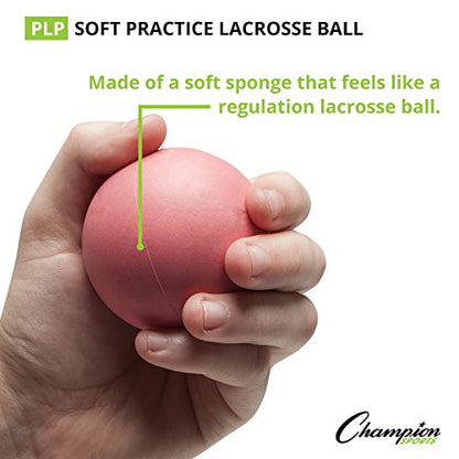 Champion Sports Practice Sponge Lacrosse Balls: Soft Touch for Professional, College & Grade School Indoor Training & Practice - style: Pink (12-Pack) -Indoor Practice Lacrosse Balls