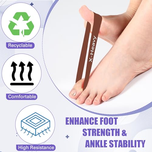 WinnerWhy 5 Pack Toe Exercise Bands Stretcher Separator Spacer,Coffee - color: Coffee