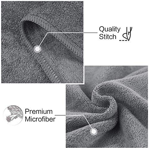 SUNLAND Microfiber Gym Bath Towels for Men Women 24x48In - color: Grey X 2