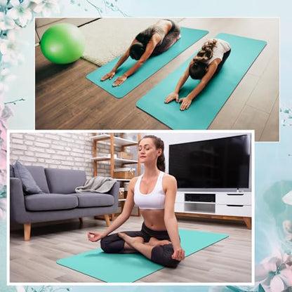 Timgle 12 Pack Yoga Mat Bulk, 4mm Thick Extra Long Sports Mat Anti Slip Tear Resistant Yoga Exercise Set for Fitness Stretching Home Workout Gym and Studio - color: Teal
