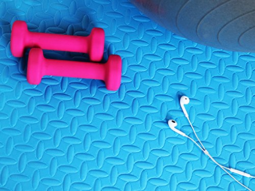 BalanceFrom Puzzle Exercise Mat 3/4" Thick, EVA Interlocking Foam Floor - color: Blue, style: 3/4" Thick, 96 Square Feet