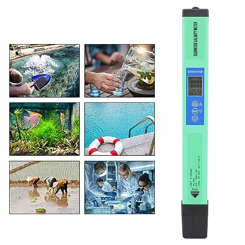 5-in-1 Water Quality Tester EC TDS Salt SG Temp Monitor Digital Meter for Drinking Water Hydroponics Aquariums