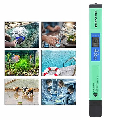 5-in-1 Water Quality Tester EC TDS Salt SG Temp Monitor Digital Meter for Drinking Water Hydroponics Aquariums