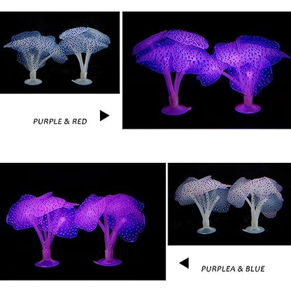 Silicone Glowing Artificial FishTank Decorations for Aquarium Terrarium False Ornament, Green