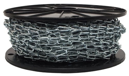 Forney 70421 Double Loop Chain, 3 mm by 100 Feet - Durable and Versatile All-Purpose Chain for Home and Industrial Use