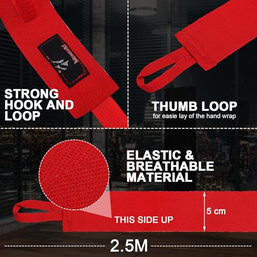 Teling 6 Pairs 100 Inches Boxing Hand Wraps for Kids - color: Colorful
