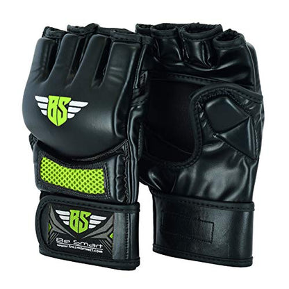 BeSmart UFC Kickboxing Gloves - MMA Sparring & Training Gloves for Mixed Martial-Arts, Adults Men & Women - color: Green Mesh, size: Large