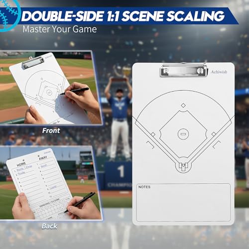 Baseball Clipboard for Coaches, Double-Sided Dry Erase Board - style: Baseball