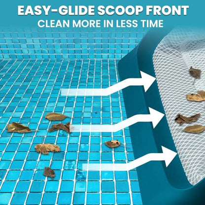 Pool Skimmer Net - Upgrade Swimming Leaf Rake with Extra Wide Scoop Edge, Fine Mesh Nets for Pool Cleaning Leaves, Debris (Not Pole)
