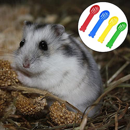 8Pcs Plastic Litter Scoop Small Pet Sand Spoon Shovel for Pet Cleaning Necessary Tool for Breeding Pets 4 Color