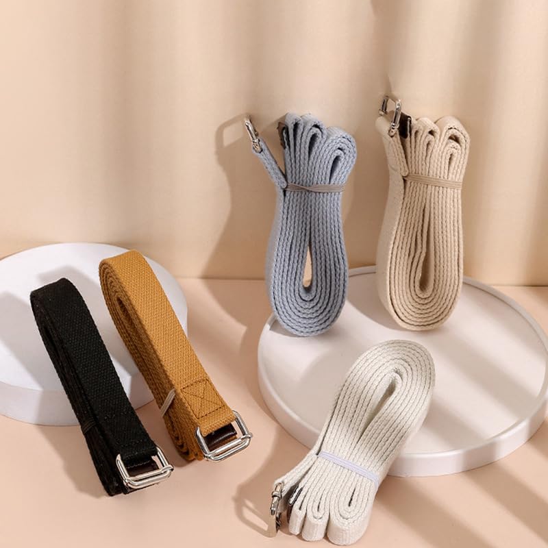 Professional Cotton Yoga Strap (2.5cm Width) – Thickened Non-Slip Stretching Belt for Yoga, Pilates, Rehab & Flexibility Training