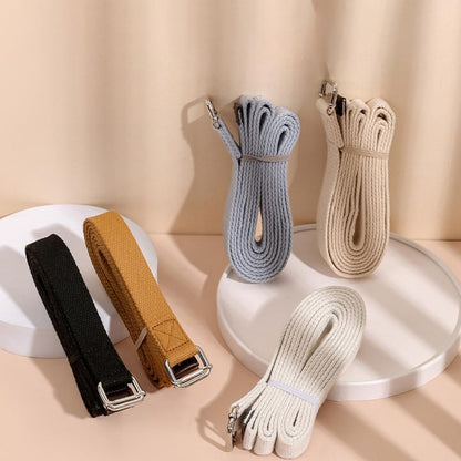 Professional Cotton Yoga Strap (2.5cm Width) – Thickened Non-Slip Stretching Belt for Yoga, Pilates, Rehab & Flexibility Training